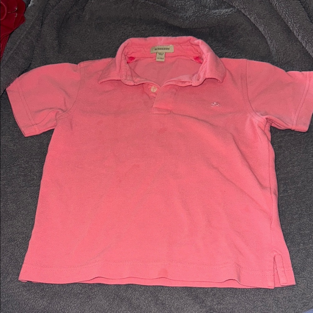 Burberry Pink/Peach Polo Shirt Classic Short-Sleeve boys size 8y